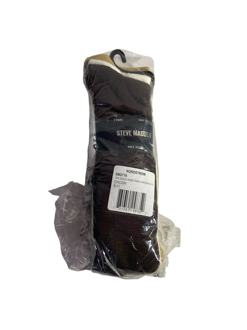 Steve Madden Women’s Knee High Socks 3 Pairs Sealed NEW Shoe Size 5-10